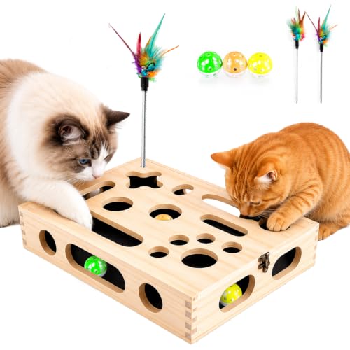 Large wooden cat nail file and enrichment box