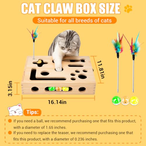Large wooden cat nail file and enrichment box