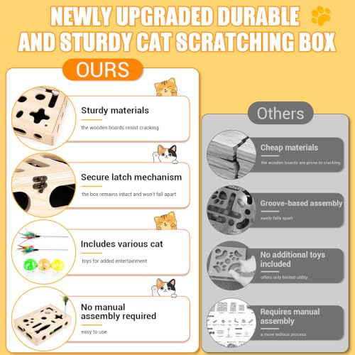 Large wooden cat nail file and enrichment box