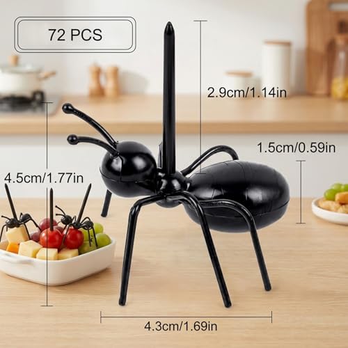 72-piece ant-shaped party food picks