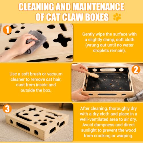Large wooden cat nail file and enrichment box