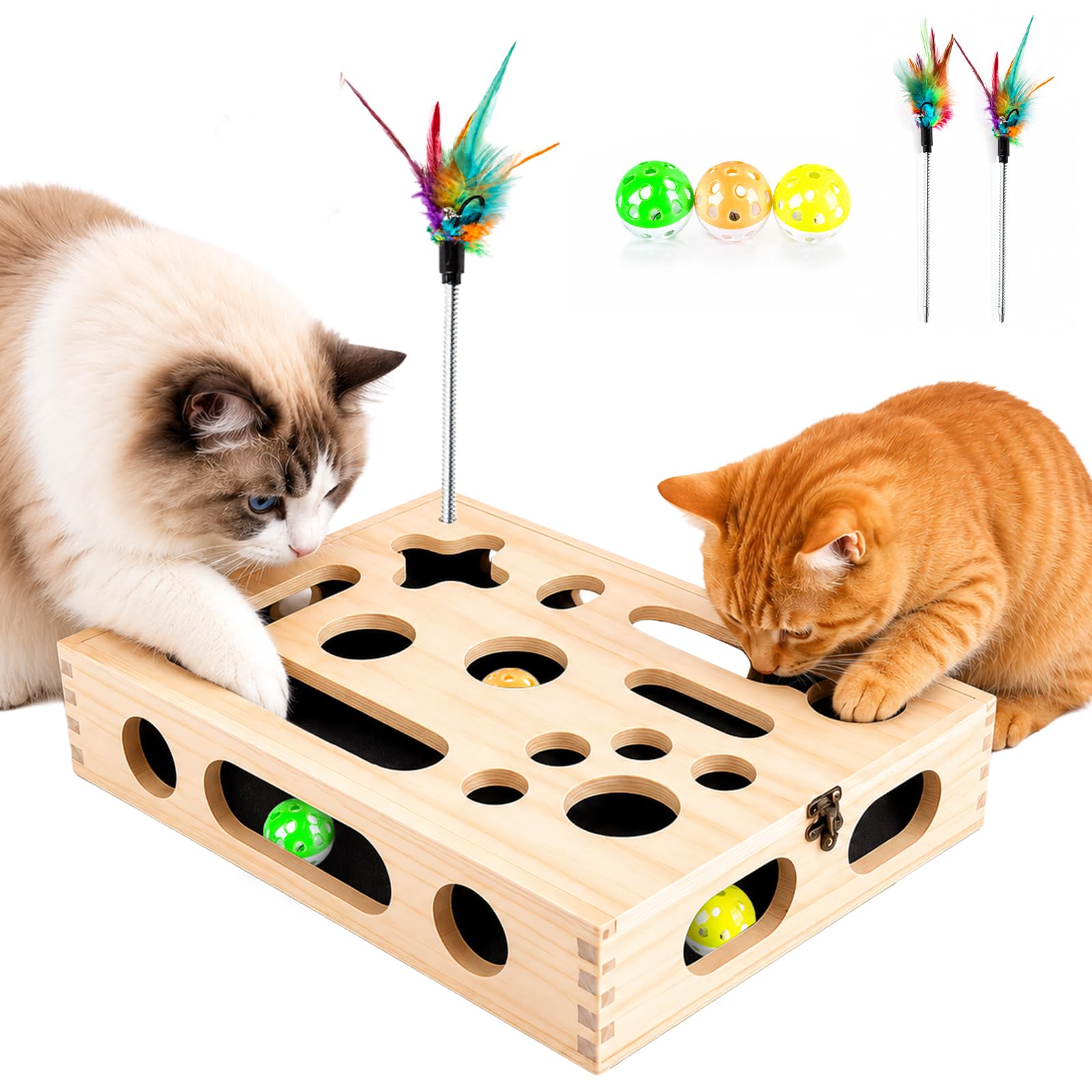 Large wooden cat nail file and enrichment box