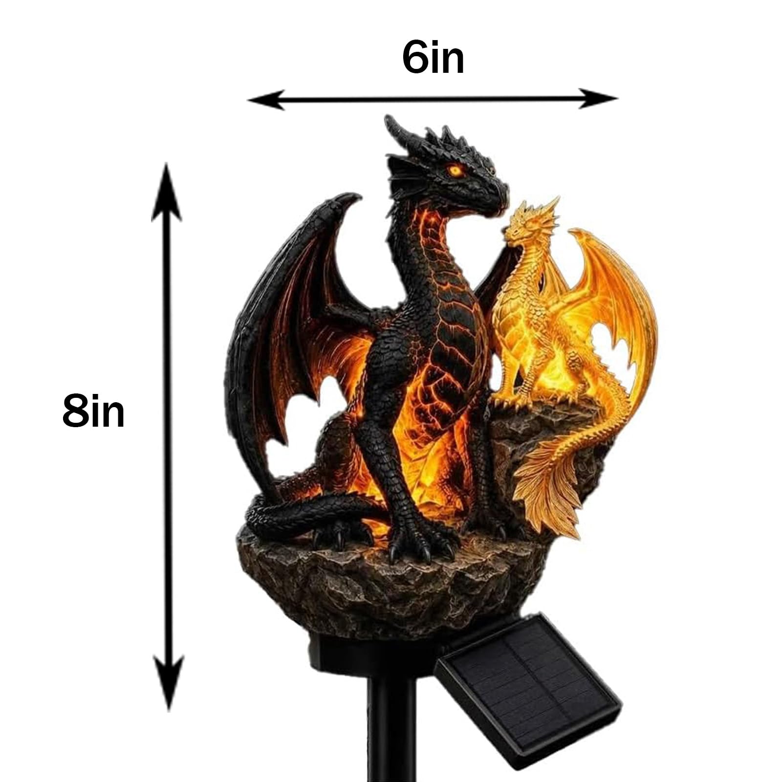 Golden Ember solar dragon garden statue light — gift and placement ideas