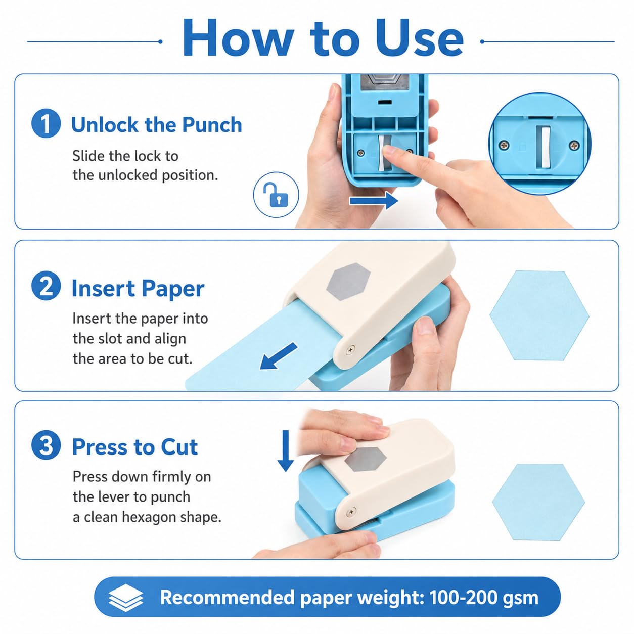1.5 Inch Hexagon Paper Punch for Scrapbooking image 5
