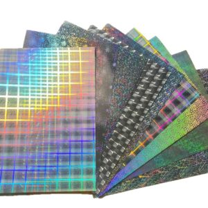 Assorted holographic patterned cardstock sheets; representative collection image